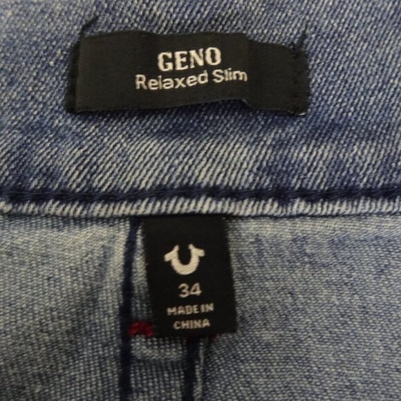 True Religion Geno Big T Flap Relaxed Slim Light Chilly Wash Jeans Men’s 34x32 - Picture 9 of 13